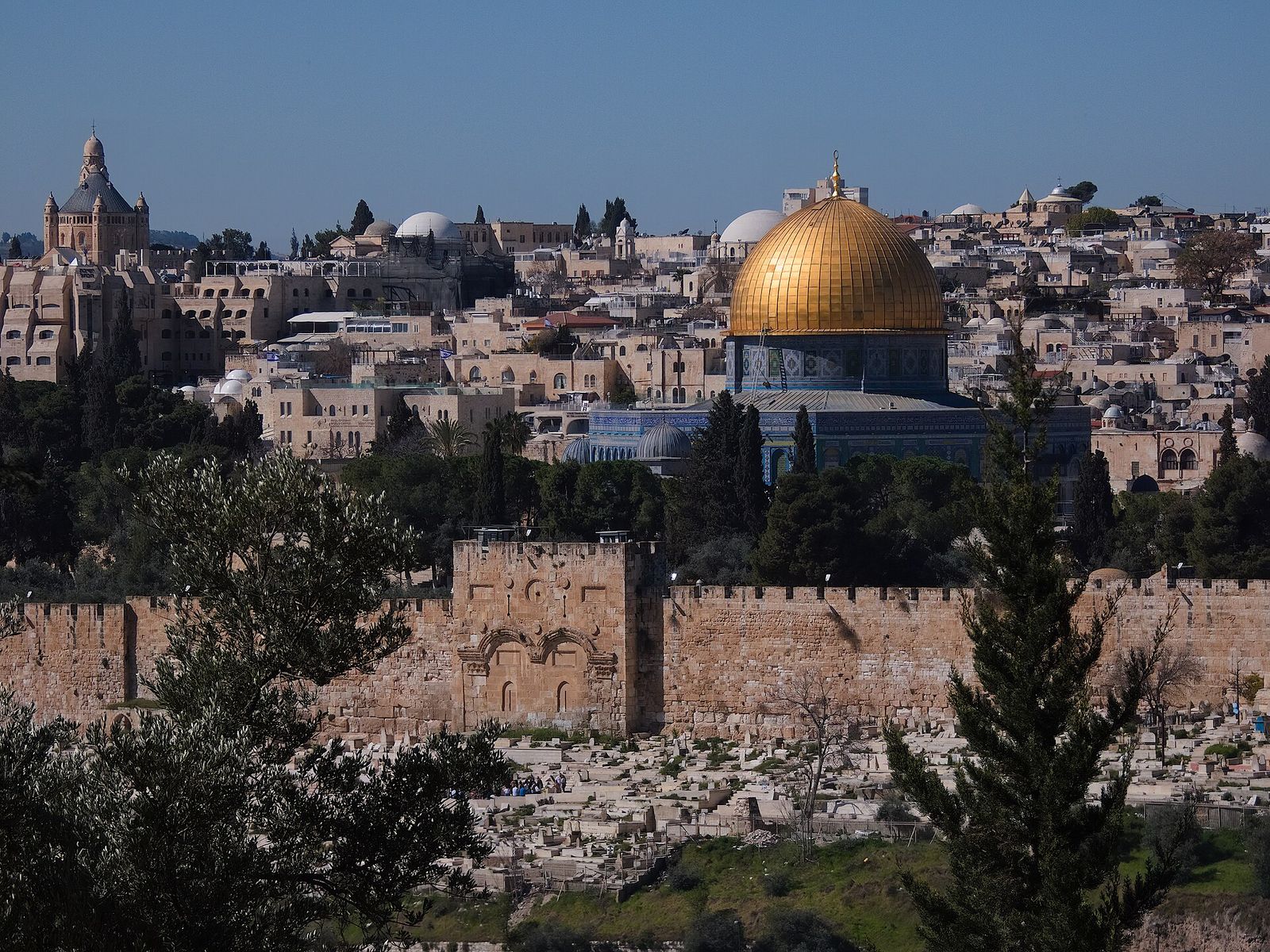 Temple Mount and Golden Gate seen from the Mount of Olives